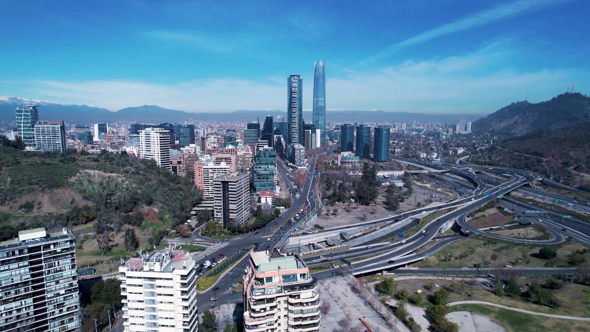 Vista aérea de Santiago