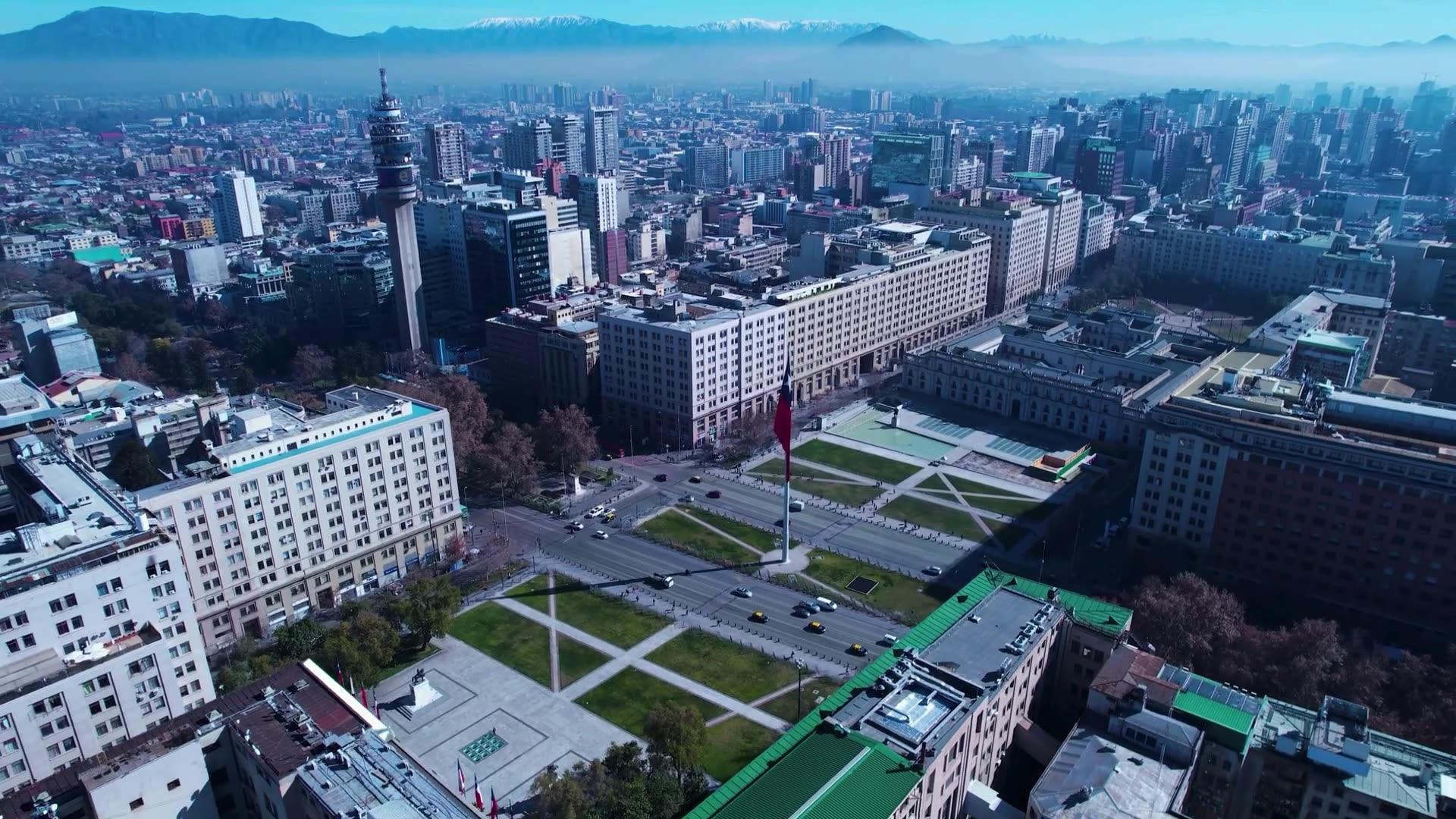Centro de Santiago desde el aire